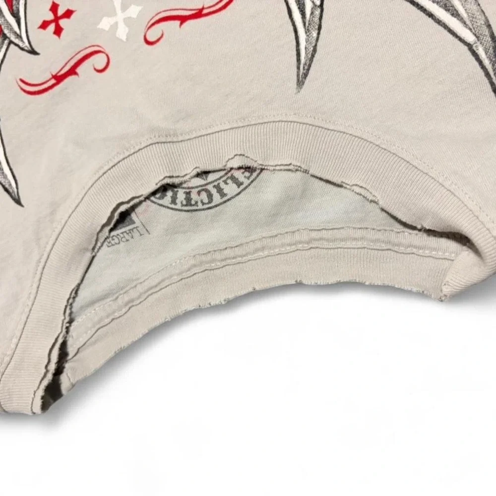 Affliction white red cross wings Size L - Picture 5 of 8